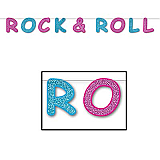 Glittered Rock & Roll Streamer 8�" x 8'
