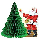 Santa w/Tissue Tree Centerpiece 11"