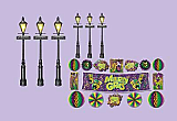Mardi Gras D�cor & Street Light Props 8"-46"