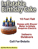 Inflatable Birthday Cake Prop - 10 Foot Tall