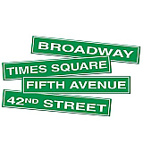 NYC Street Sign Cutouts 4" x 24"