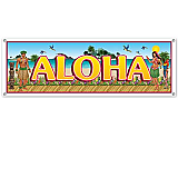Tropical Beach Sign Banner 5' x 21" luau