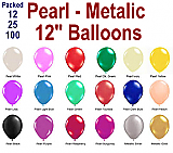 Pearl & Metallic 12" Balloons