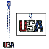 Beads With USA Medallion 36"