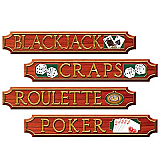 Casino Sign Cutouts 4" x 24" Cardboard Cutout Props