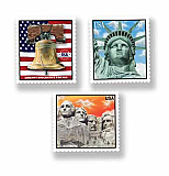 Patriotic Stamp Cutouts 18 Inch cardboard cutouts