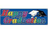 Happy Graduation Sign Banner 5' x 21"
