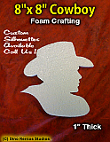 8 Inch Cowboy Foam Shape Silhouette