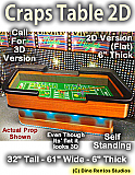 Vegas Casino Craps Table - Foam Prop - 2D FLAT