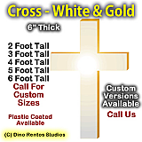 White and Gold Cross Foam Prop