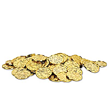 Plastic Coins 1�" gold props