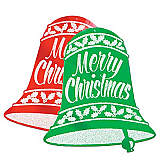 Glittered Christmas Bell Signs 18" x 16"