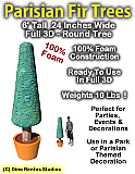 Parisian Fir Round Tree 6 foot foam prop