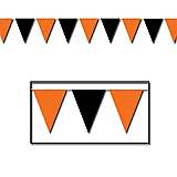 Orange & Black Outdoor Pennant Banner 18" x 30'