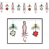 Poinsettia Shimmer Garland 10'