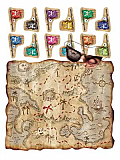Pirate Treasure Map Party Game 17�" x 19�"