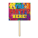 The Party's Here Yard Sign 12" x 15"