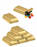 Foil Gold Bar Favor Boxes 3" x 1�" x �"