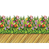 Tropical Flower & Bamboo Walkway Border 24"x30' Luau