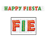 Metallic Happy Fiesta Banner 10" x 8'