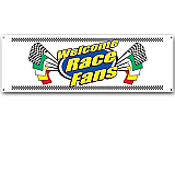 Welcome Race Fans Sign Banner 5' 3" x 21"