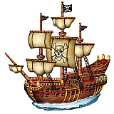Jointed Pirate Ship 31" cardboard Prop