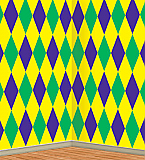 Mardi Gras Harlequin Backdrop 4' x 30'