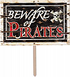 Beware Of Pirates 3-D Art-Form Yard Sign 12" x 18"