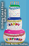 6 Foot Inflatable Birthday Cake Prop