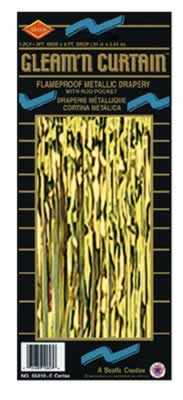 Metalic Fringe Curtains - 8 Foot Drop by 3 Foot Wide