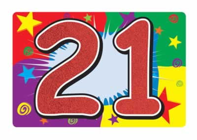 Glittered Sign Birthday Ages 10" x 15"