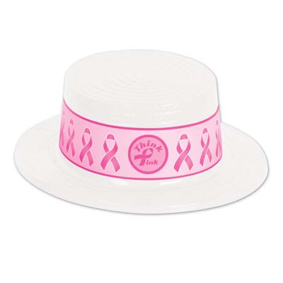 Breast Cancer Awareness Plastic Skimmer w/Pink Ribbon Band