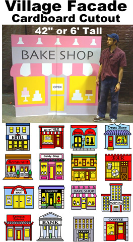   Cartoon Village Cardboard Cutout Standup Prop