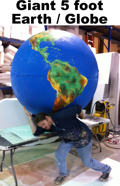 Giant Big Foam Earth - globe - Planet - Foam Prop -Display- Model