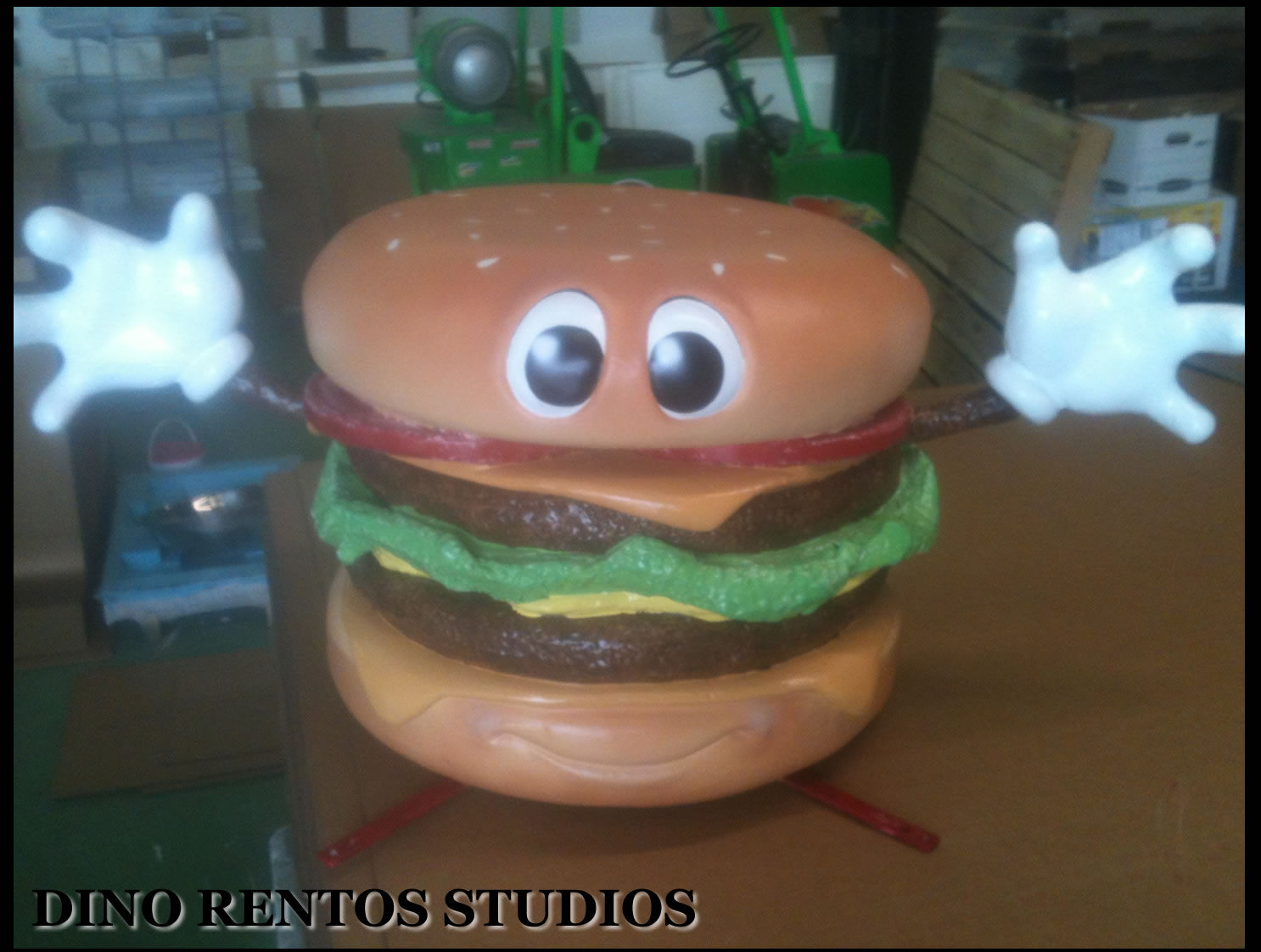 Custom 3D Foam Car Top Sign cheeseburger character Display Prop