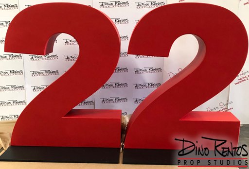 Custom Foam Plastic Coated Numbers and Letter Prop for tradeshows and events