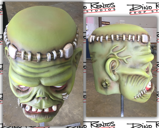 Custom Foam Big Head Halloween Frankenstein Wearable Props