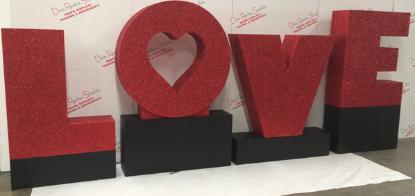 Custom 3D Foam LOVE Letters for events weddings and shows