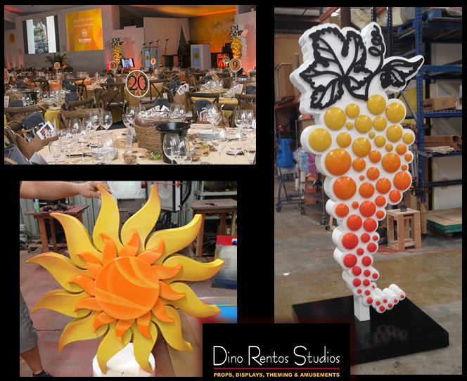 Custom Foam Props and Displays for events and tradeshows grapevine sun for naples winter wine festival