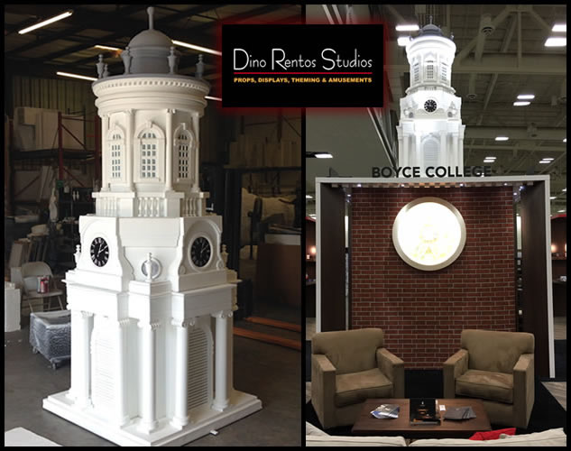 Custom Foam Props and Displays for events and tradeshows norton clock tower