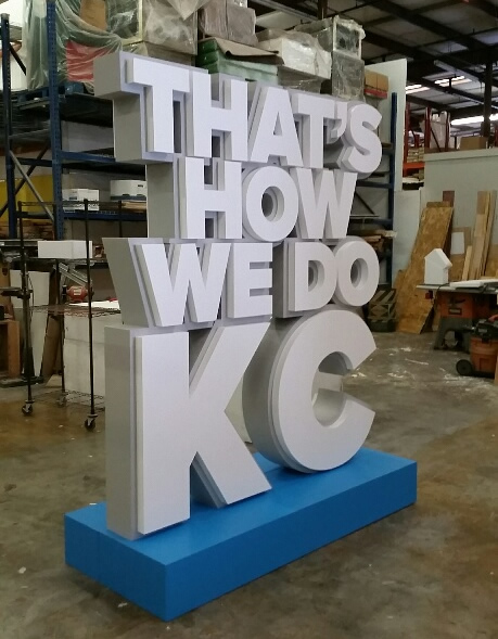 Custom Foam Sculptured Letter Monolith Displays for Corporate Events and Tradeshows