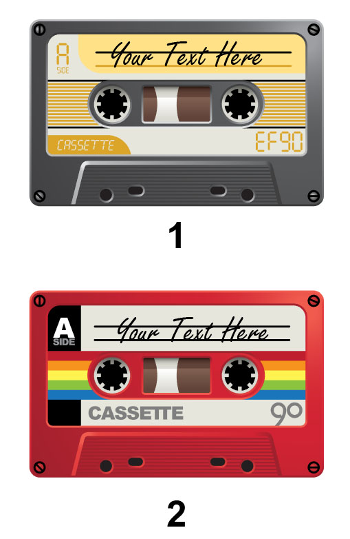 80s Cassette Tape Cardboard Cutout Standup Prop - Dino Rentos Studios, INC.