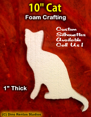 10 Inch Cat Foam Shape Silhouette