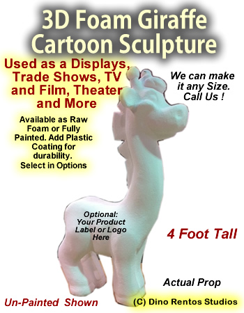 3D Foam Cartoon Giraffe Prop