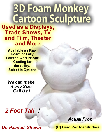 3D Foam Cartoon Monkey Prop