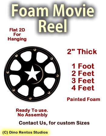 Giant 4 Foot Movie Reel With Film Foam Prop