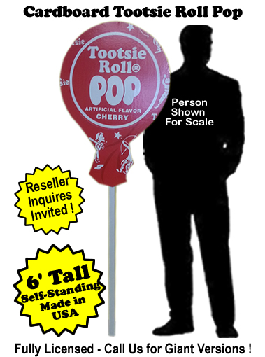 Tootsie Roll Pop Cardboard Cutout Standup Prop - Self Standing