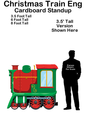 Christmas Train Engine Cardboard Cutout Standup Prop Dino Rentos Studios Inc