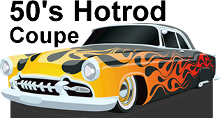 50's Hotrod Coupe Cardboard Cutout Standup Prop