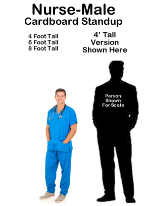 Nurse Male Cardboard Cutout Standup Prop